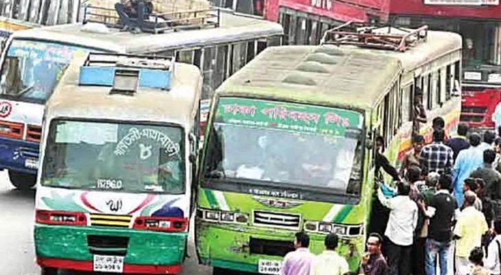 জ্বালানি সংকটে রাজধানীতে ২০ শতাংশ বাস উধাও